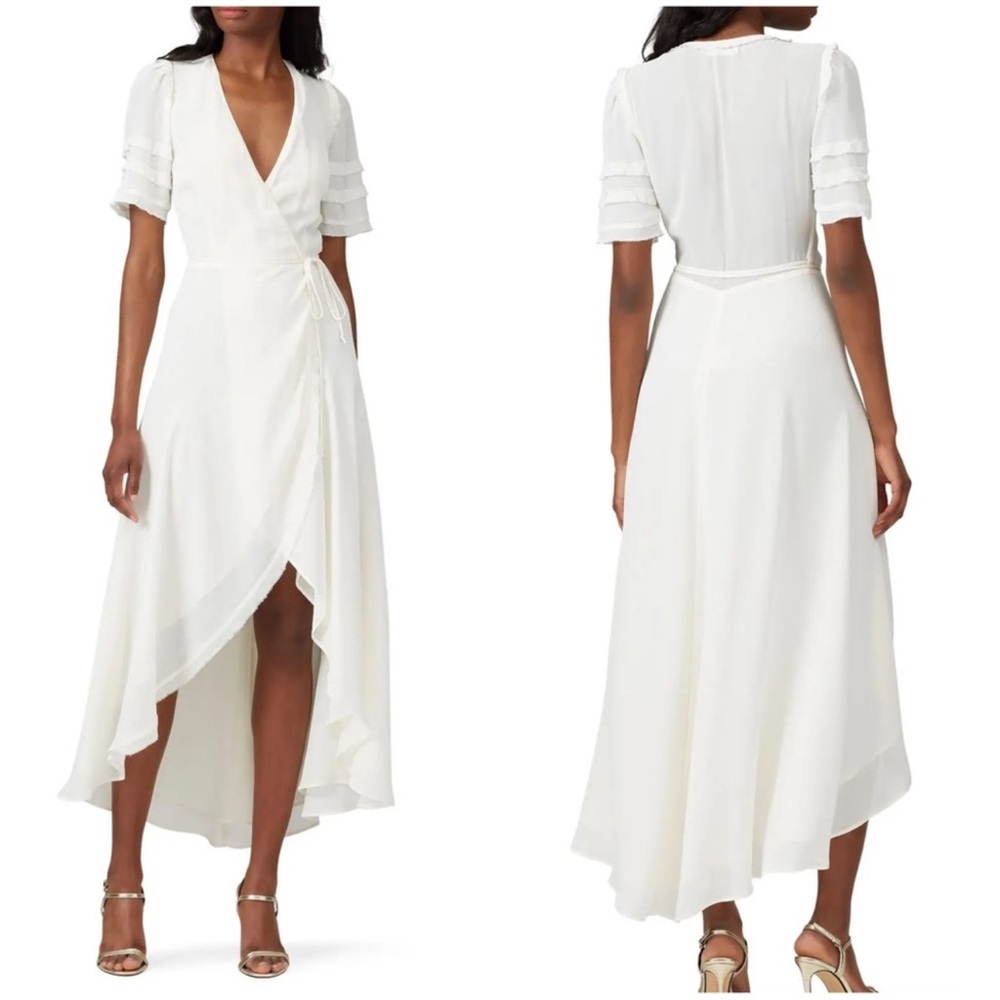 Reformation Lottie Wrap‎ Dress White